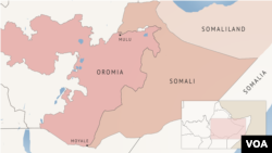 A map of Ethiopia’s Oromia and Somali regions