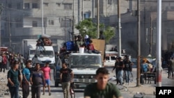 资料照片：加沙地带的巴勒斯坦人正在逃离南部的拉法城。（2024年5月12日）