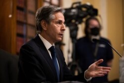 El candidato Antony Blinken testifica durante su audiencia de confirmación para ser secretario de Estado ante el Comité de Relaciones Exteriores del Senado en Washington, el martes 19 de enero de 2021. [Vía AP]