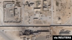 What appears to be new damage at al-Asad Airbase in Iraq is seen in a satellite picture taken Jan. 8, 2020.