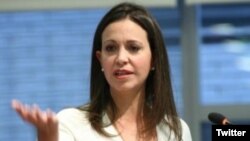 La opositora venezolana Maria Corina Machado evió un mensaje a la cumbre de las Américas.
