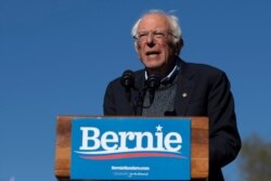 FILE - Democratic presidential candidate Sen. Bernie Sanders speaks to supporters during a rally, in New York, Oct. 19, 2019.