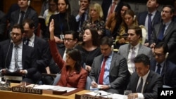 Lors d'une réunion de l'ONU sur l'enquête des armes chimiques, en Syrie, le 10 avril 2018.