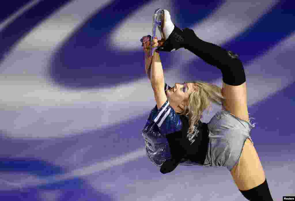 Amber Glenn of the U.S. performs during the ISU Grand Prix of figure skating contest in Angers, France.