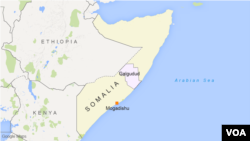 Peta wilayah Galgudud, Somalia.