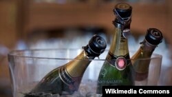 Champagne bottles in a bucket