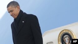 US President Barack Obama during his arrival at Osan Air Base, in South Korea, Sunday, March, 25, 2012.