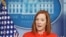 La portavoz de la Casa Blanca, Jen Psaki, durante una rueda de prensa en la residencia presidencial, el 26 de enero de 2021.