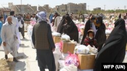روند توزیع کمک‌های بشری ملل متحد به نیازمندان در ولایت هرات