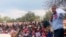 FILE - Opposition leader McHenry Venaani is shown in this Nov. 3, 2019, photo at a rally in Gobabis, Namibia. 