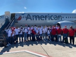 Belize national team photo taken at airport before Jaguars headed to Port-au-Prince for World Cup qualifier. (Photo: FFB Facebook)