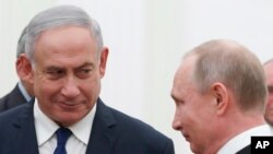 Президент Росії Путін та прем'єр-міністр Ізраїлю Нетаньягу