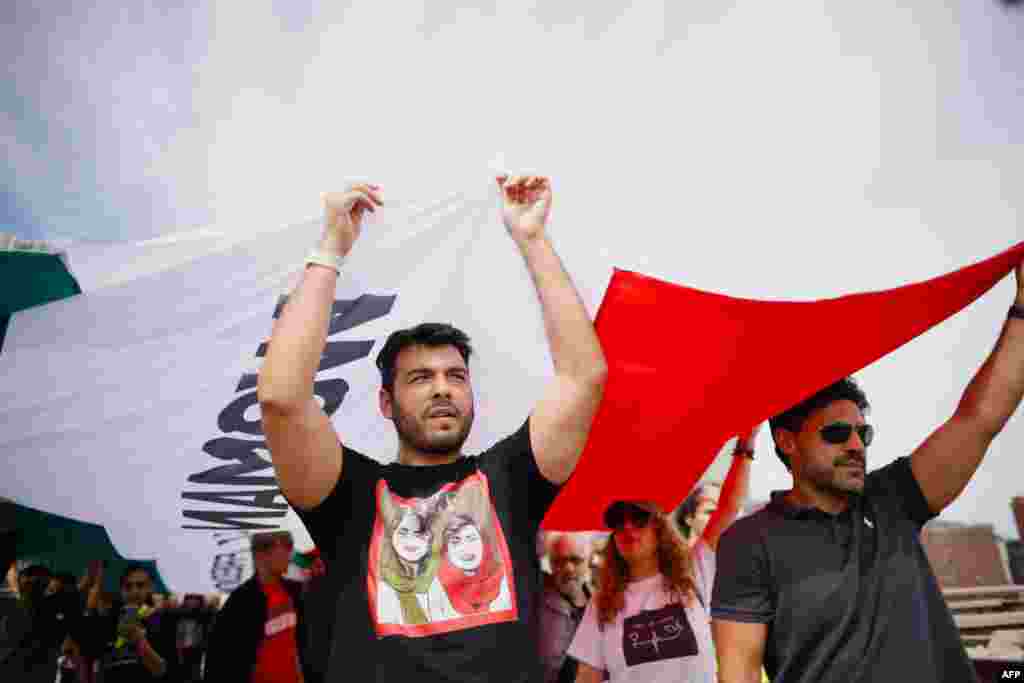 تظاهرات در نیویورک در اولین سالگرد کشته شدن مهسا امینی (شنبه ۲۵ شهریور ۱۴۰۲) 