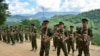 FILE - Kachin Independence Army cadets gather for drills at KIA Headquarters in Laiza, Myanmar, in October. (P. Vrieze/VOA)