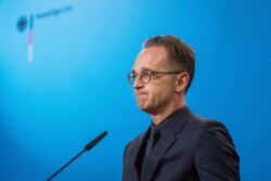 FILE - German Foreign Minister Heiko Maas attends a press conference at the Foreign Ministry in Berlin, Sept. 2, 2020.