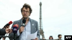 FILE - Reporters Without Borders (RSF) director general Thibaut Bruttin delivers a speech in Paris on Sept. 26, 2024.
