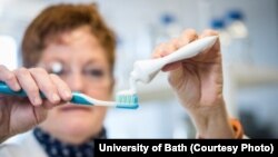 Microbeads are found in cosmetics and personal care products such as toothpaste, sunscreen, hair gel and shower gel. (Credit: University of Bath)