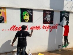Pictures of famous refugees are seen on annex of UNHCR office in Yaounde, Cameroon, June 20, 2021. (Credit: UNHCR office in Yaounde)