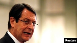 FILE - Cyprus' President Nicos Anastasiades. 