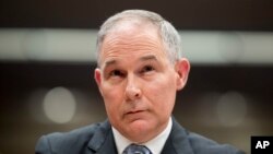 FILE - Then-Environmental Protection Agency Administrator Scott Pruitt appears before a Senate subcommittee on Capitol Hill in Washington, May 16, 2018. 