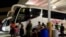 More than 350 migrants boarded eight buses to Tapachula, Chiapas, Aug. 6, 2019. Some felt their choice was either to leave or face possible kidnapping or extortion on the streets of Nuevo Laredo, Mexico. (R. Taylor/VOA)