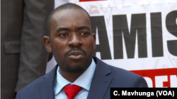 Nelson Chamisa, kiongozi mkuu wa upinzani Zimbabwe. Aug. 4, 2018