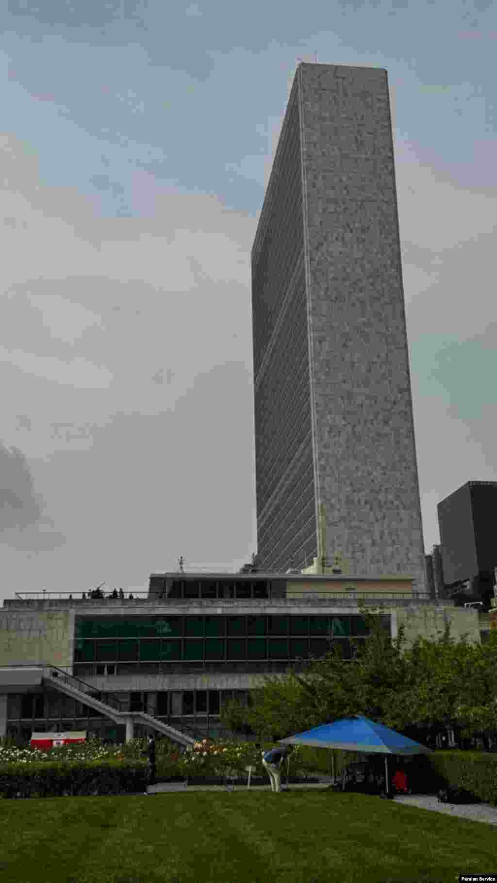 نمایی دیگر از مقر سازمان ملل متحد در نیویورک (سه‌شنبه ۱ مهر ۱۴۰۴) 