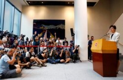 Hong Kong's Chief Executive Carrie Lam holds a news conference, Aug. 27, 2019.