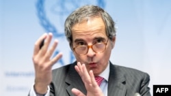 Rafael Grossi, Director General of the International Atomic Energy Agency (IAEA) speaks to journalists during his press conference after the IAEA's Board of Governors meeting at the agency's headquarters in Vienna, Austria on November 20, 2024.